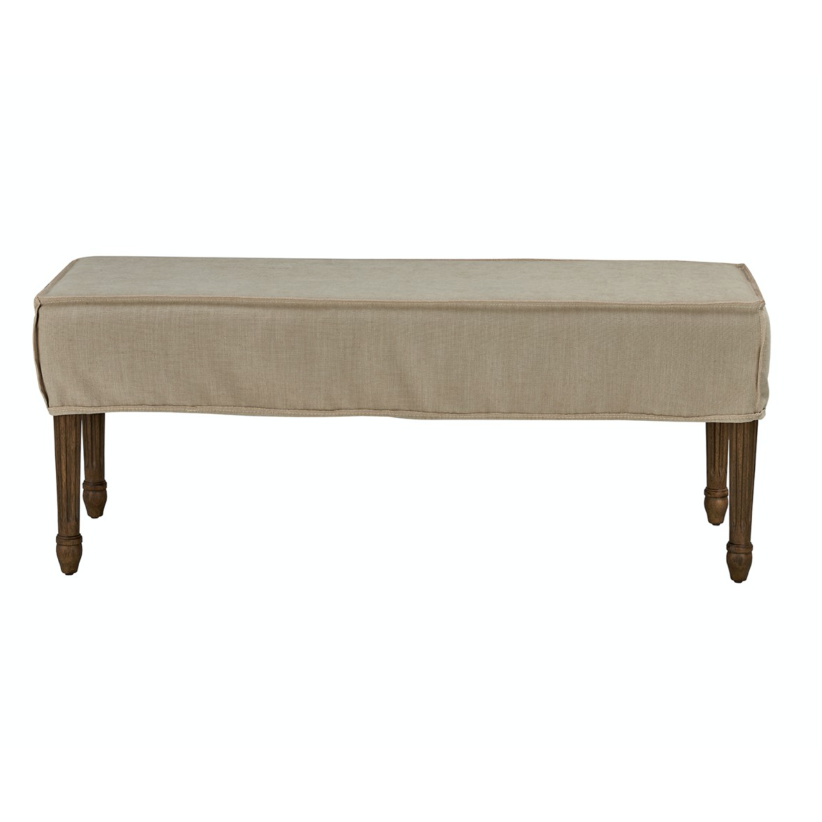Outside The Box 49x19x8 Oatmeal Washable Reversible Dining Bench Slipcover