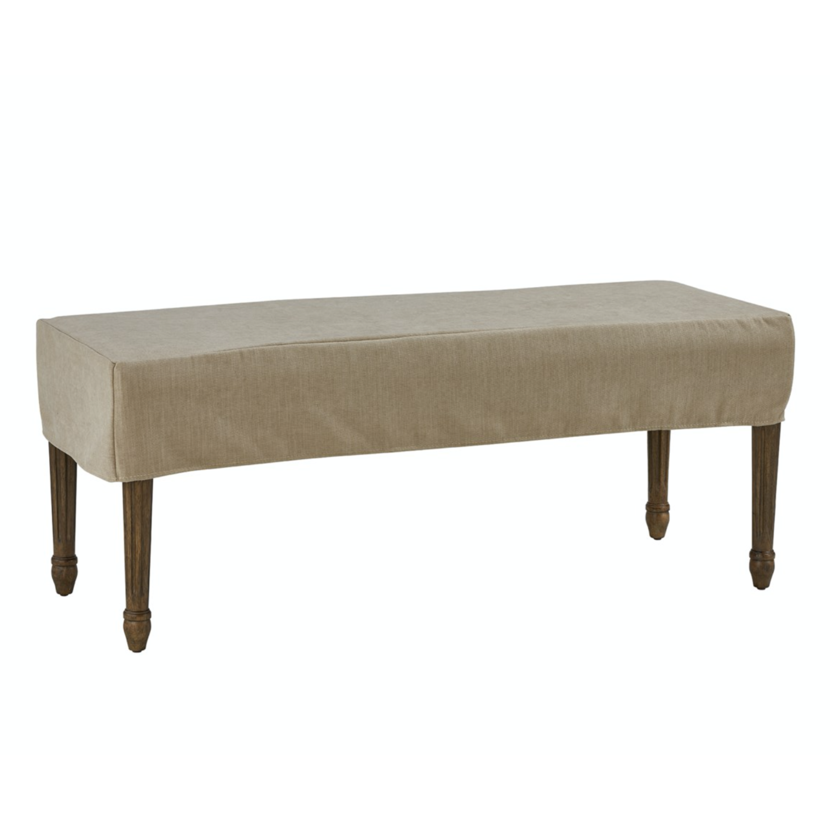 Outside The Box 49x19x8 Oatmeal Washable Reversible Dining Bench Slipcover
