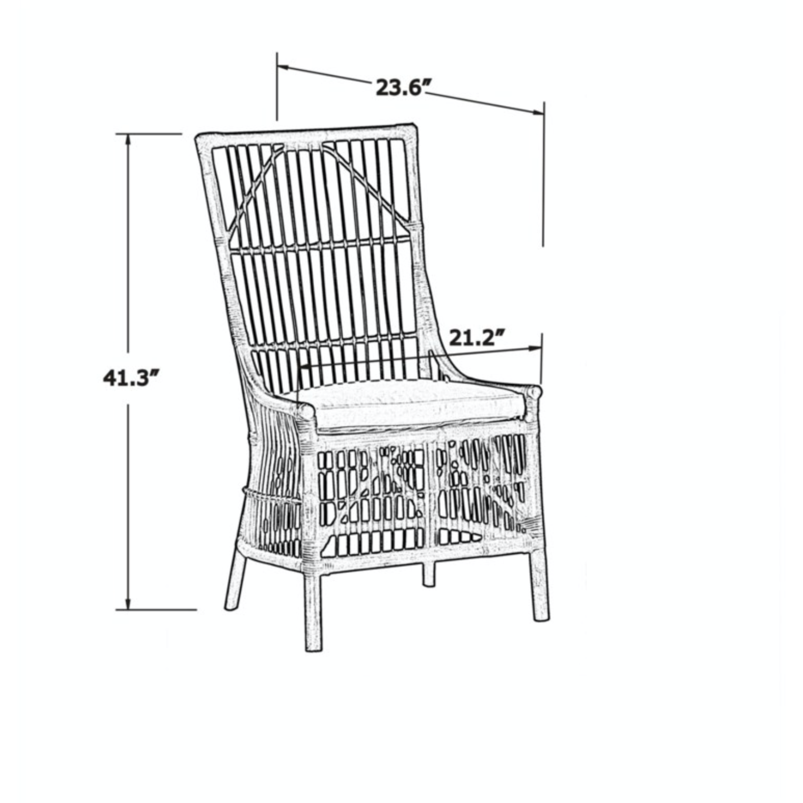 Outside The Box Winston Gray Rattan Dining Side Chair