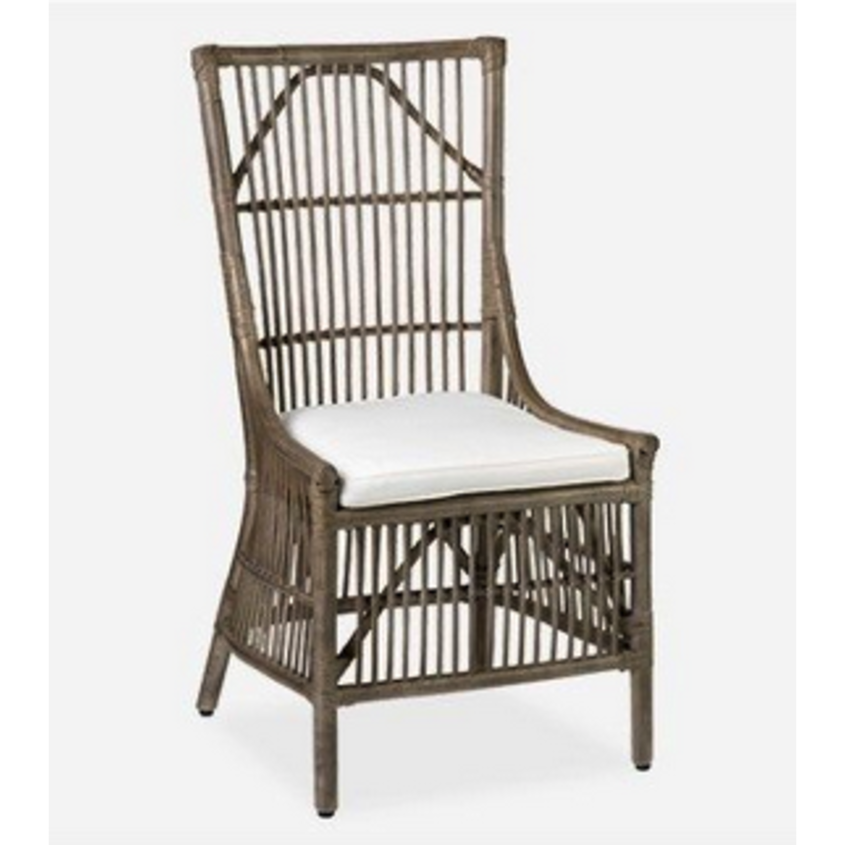 Outside The Box Winston Gray Rattan Dining Side Chair