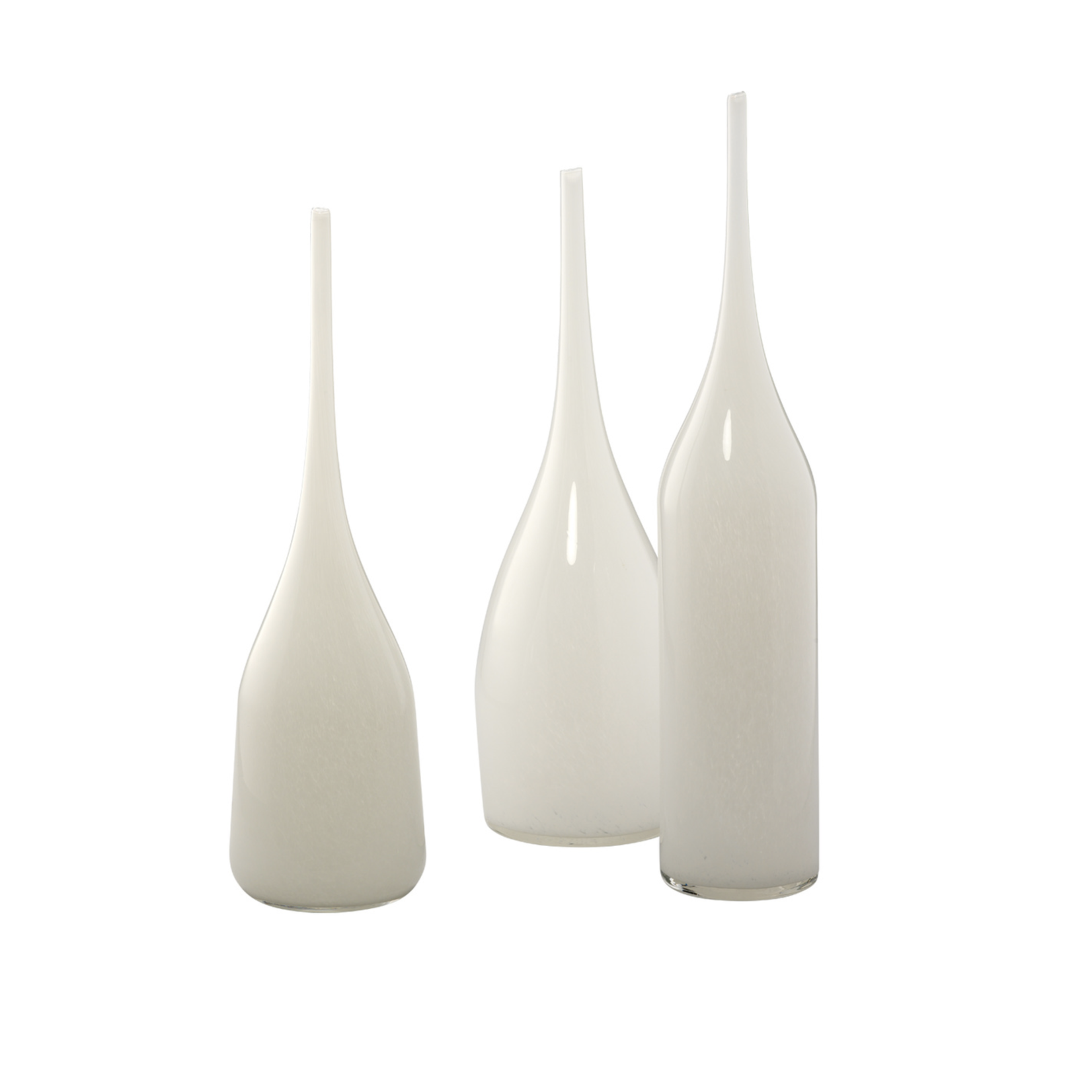 Outside The Box 21", 19" & 18" Set of 3 Pixie White Decorative Vases