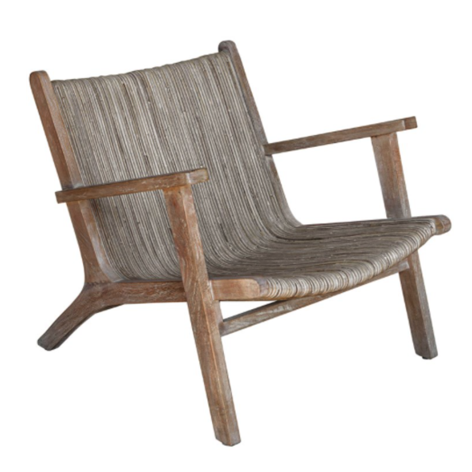 Outside The Box 30x16x28 Aegea Mango Wood Whitewash Accent Chair