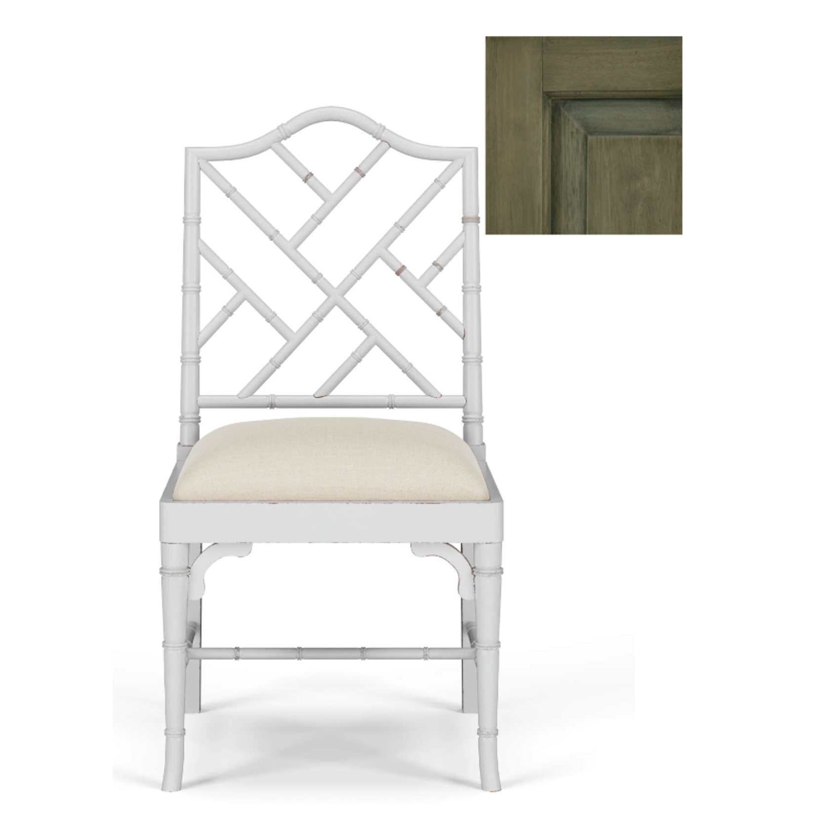 Outside The Box Martinique Solid Mahogany Bamboo Dining Chair In Mission Gray