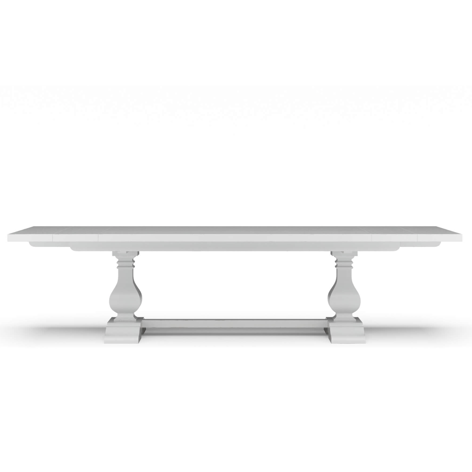 Outside The Box 96" Extends To 120" Solid Mahogany Trestle Dining Table In Off White