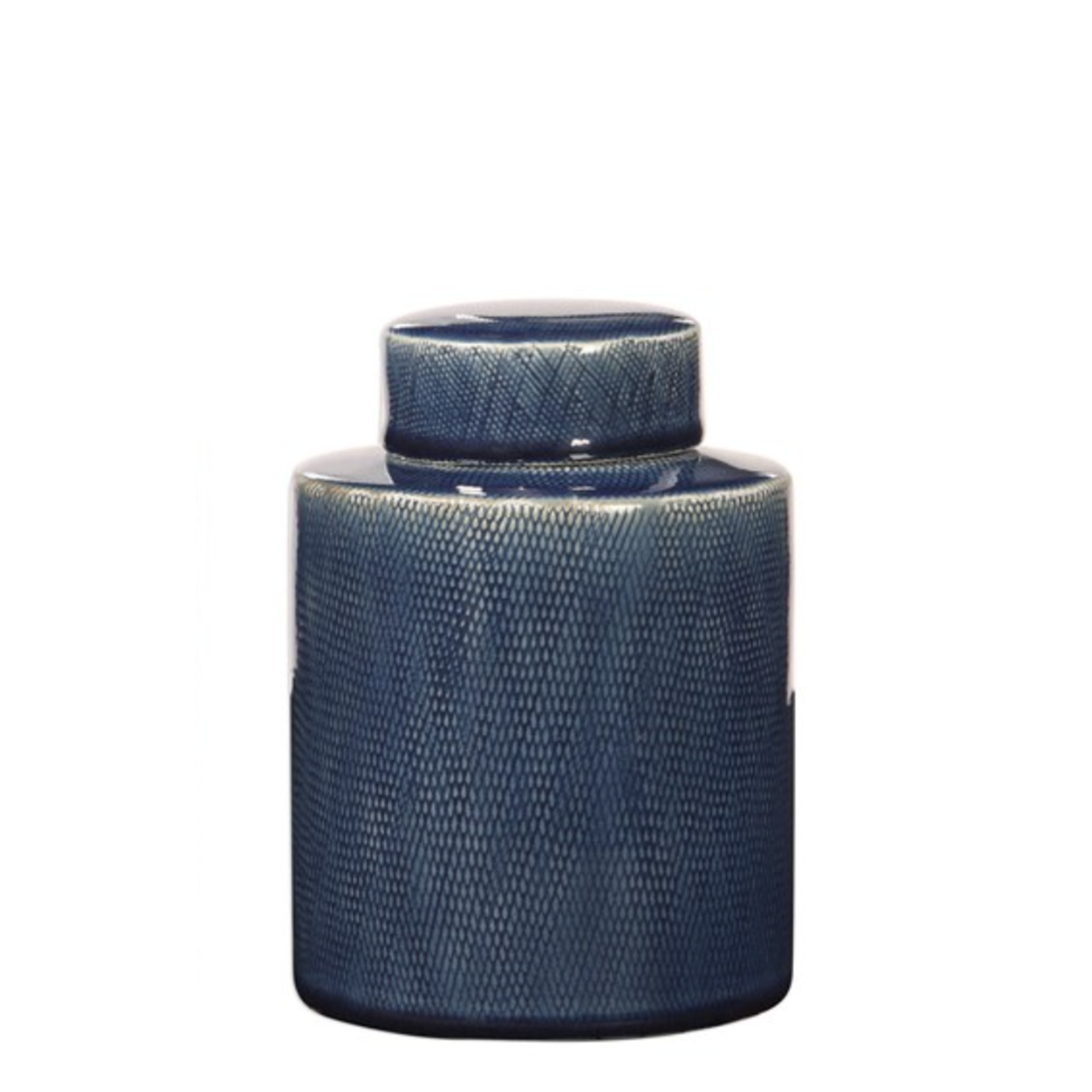 Outside The Box 8" Set Of 2 Saniya Sapphire Blue Ceramic Containers