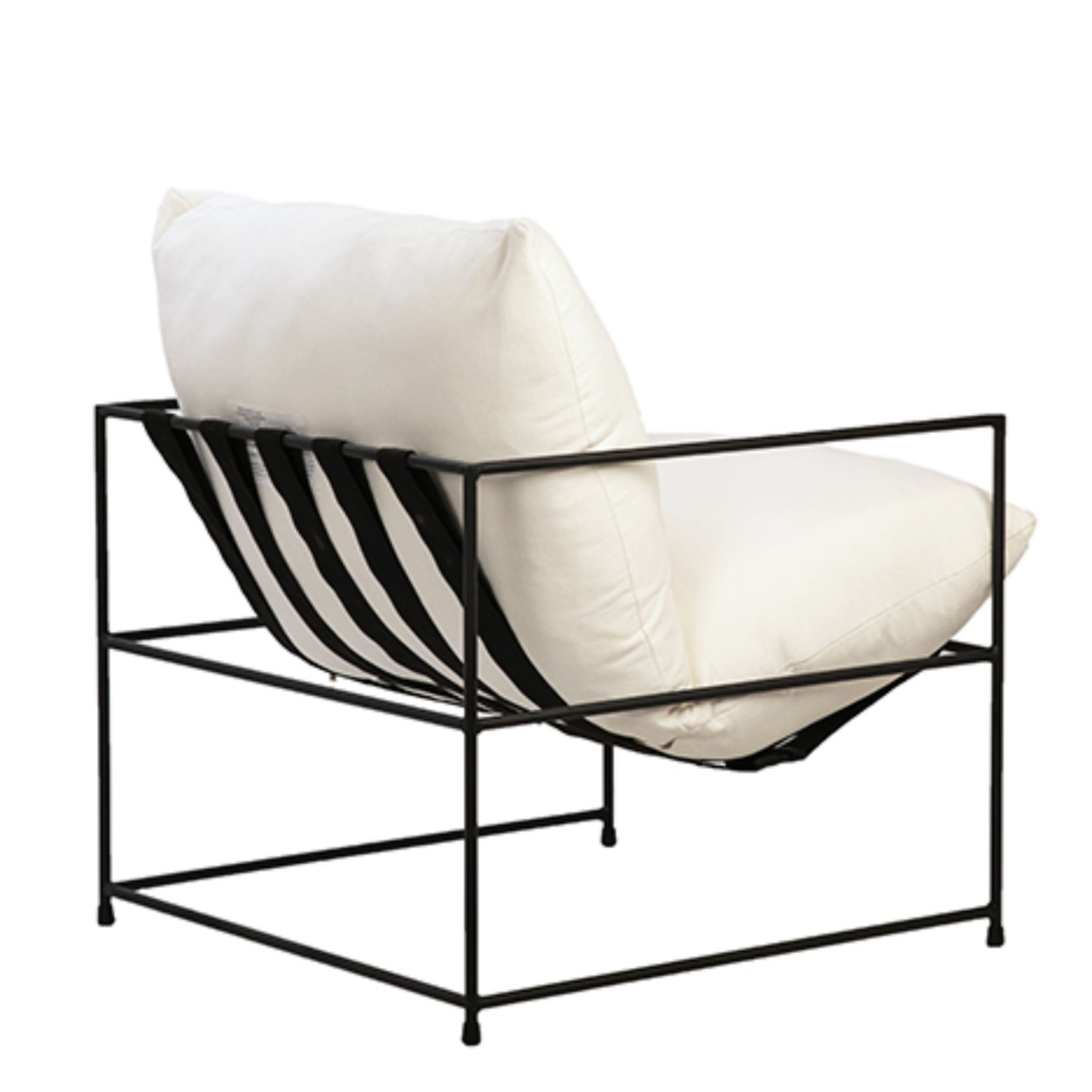 Outside The Box Inska White Cotton Upholstered Iron Frame Accent Chair