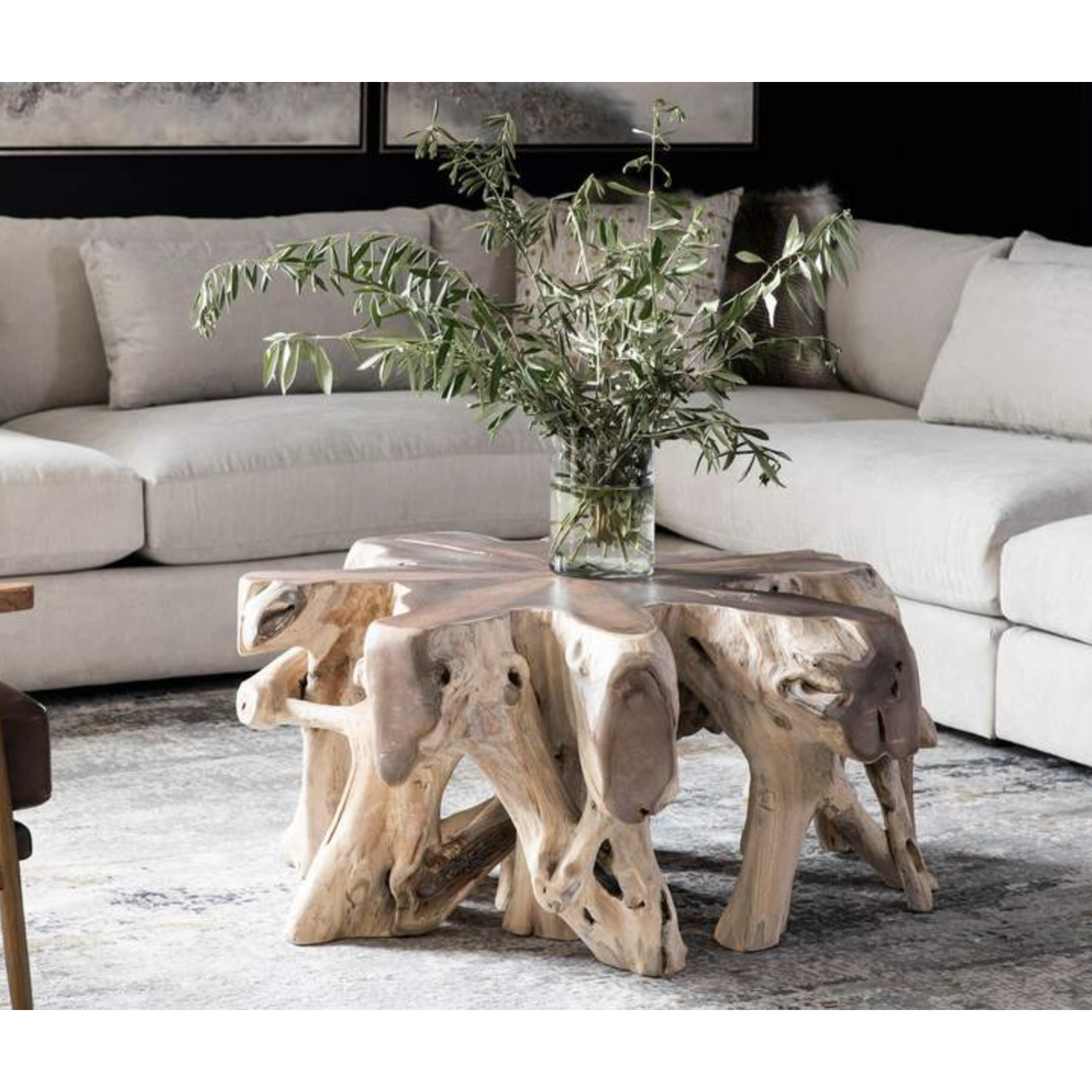 Outside The Box 41" Cypress White Washed Solid Wood Coffee Table