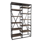 Outside The Box 60x15x96 Evan Double Bookshelf Mango Wood & Iron