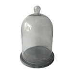 Outside The Box 8" Glass Bell Jar With Black Marble