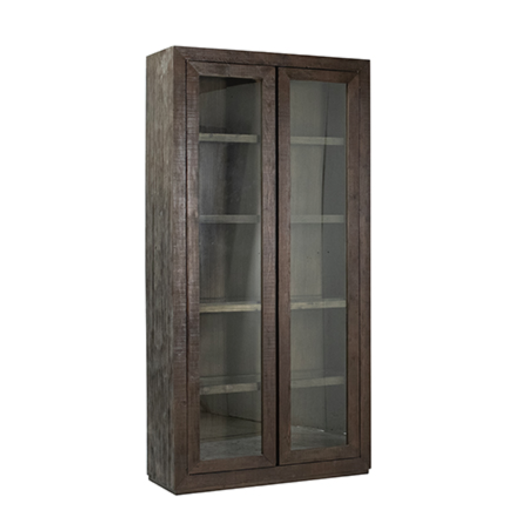 91x18x45 Suffolk Reclaimed Pine Wood Dark Brown Cabinet