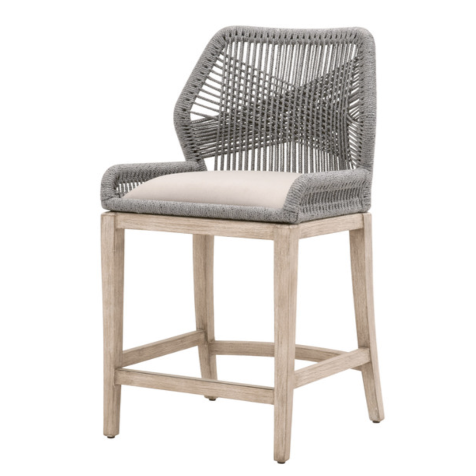 Outside The Box 26" Essentials For Living Loom Outdoor Counter Stool Platinum