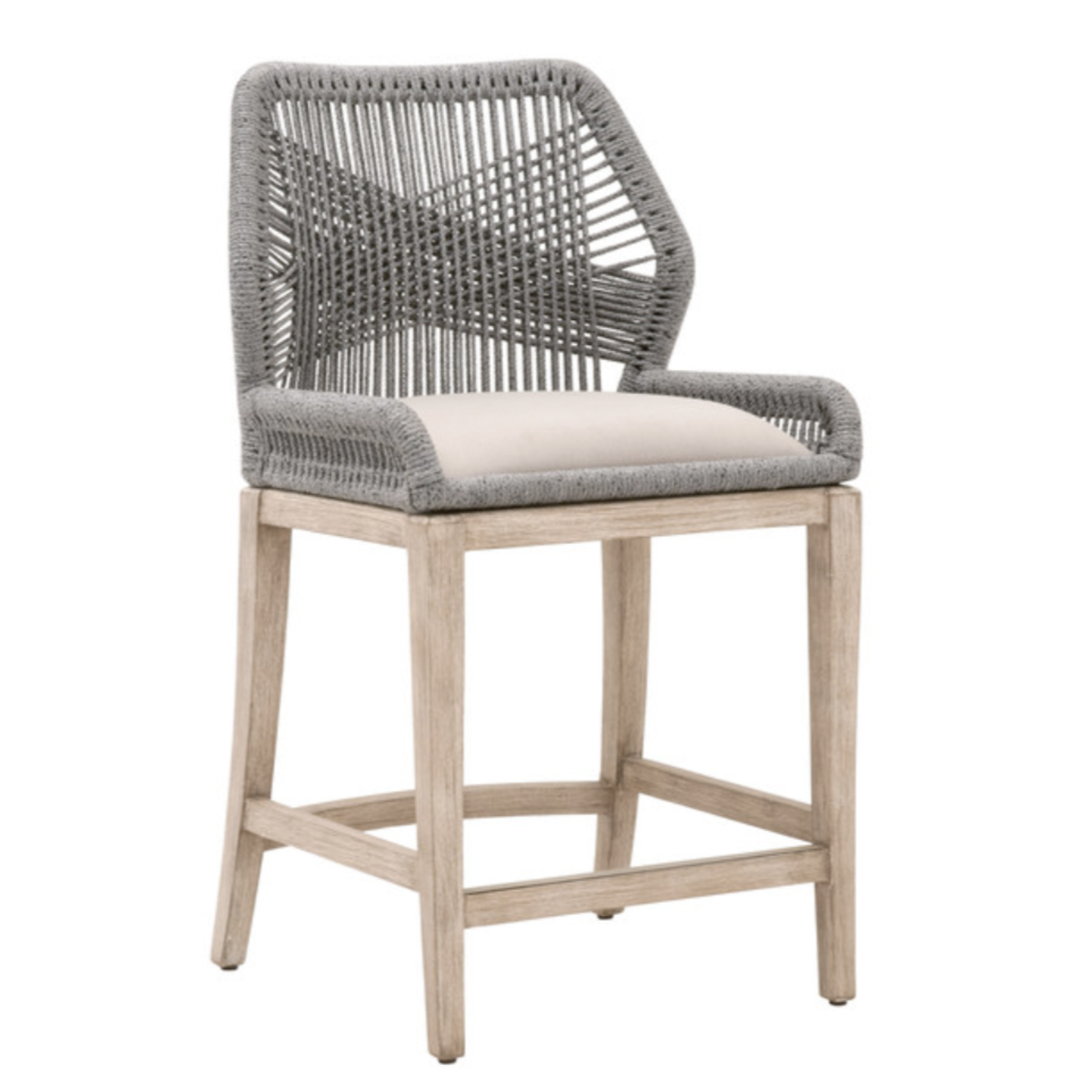 Outside The Box 26" Essentials For Living Loom Outdoor Counter Stool Platinum