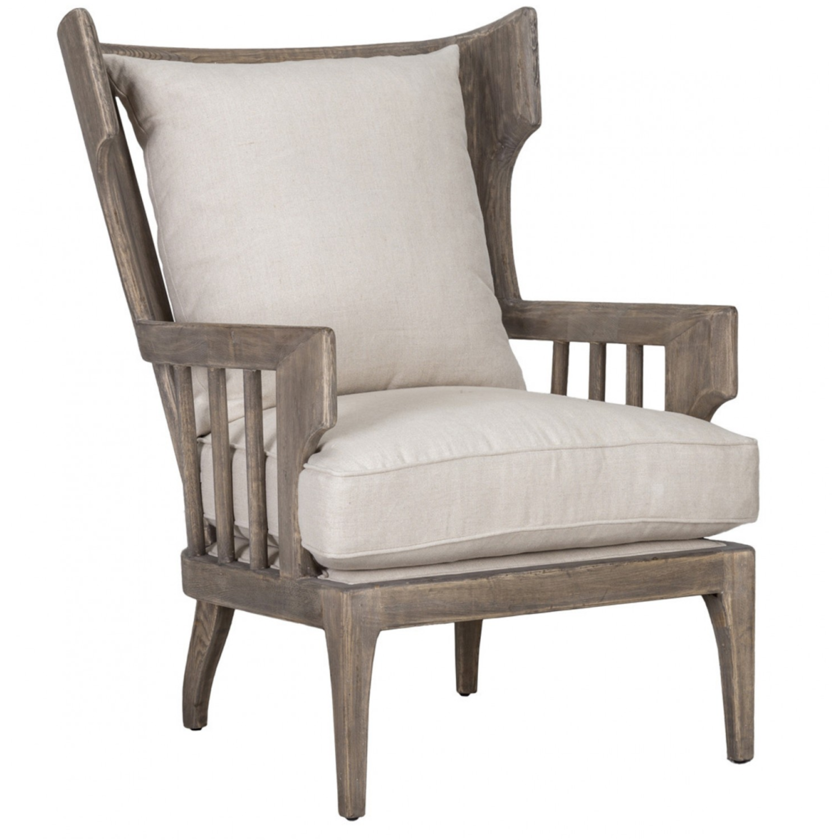 Outside The Box Lawrence Solid Reclaimed Oak Beige Accent Chair