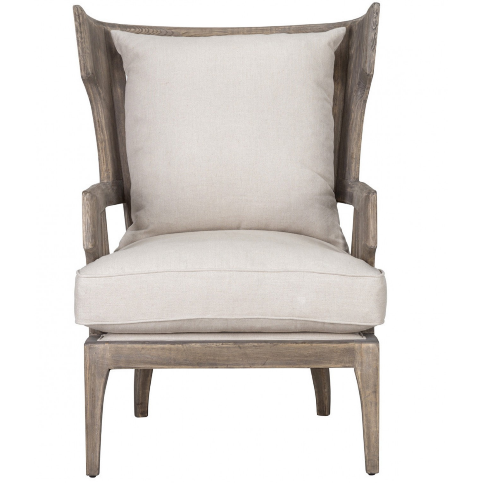 Outside The Box Lawrence Solid Reclaimed Oak Beige Accent Chair