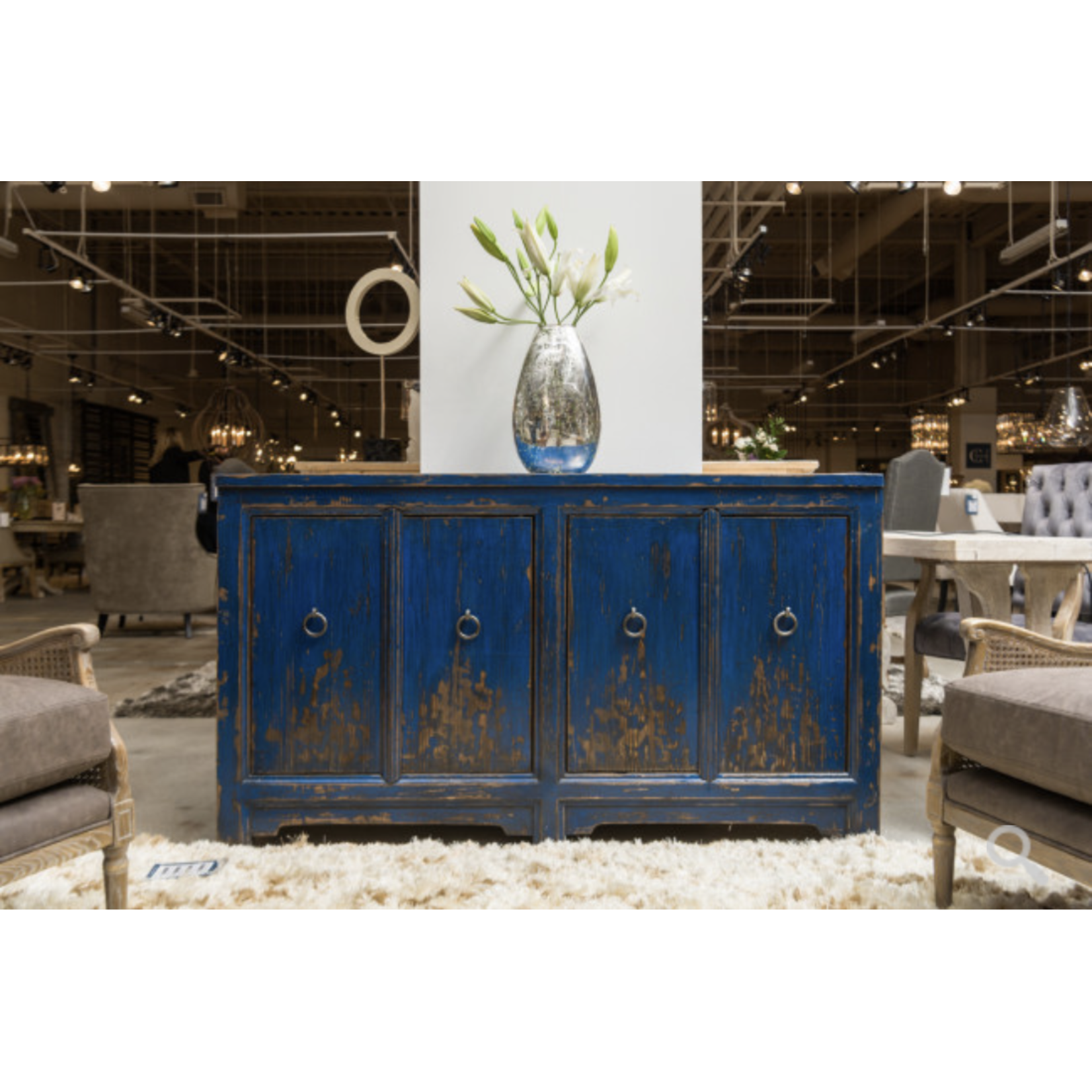 Outside The Box 63x18x36 Amherst Dark Blue Buffet Cabinet