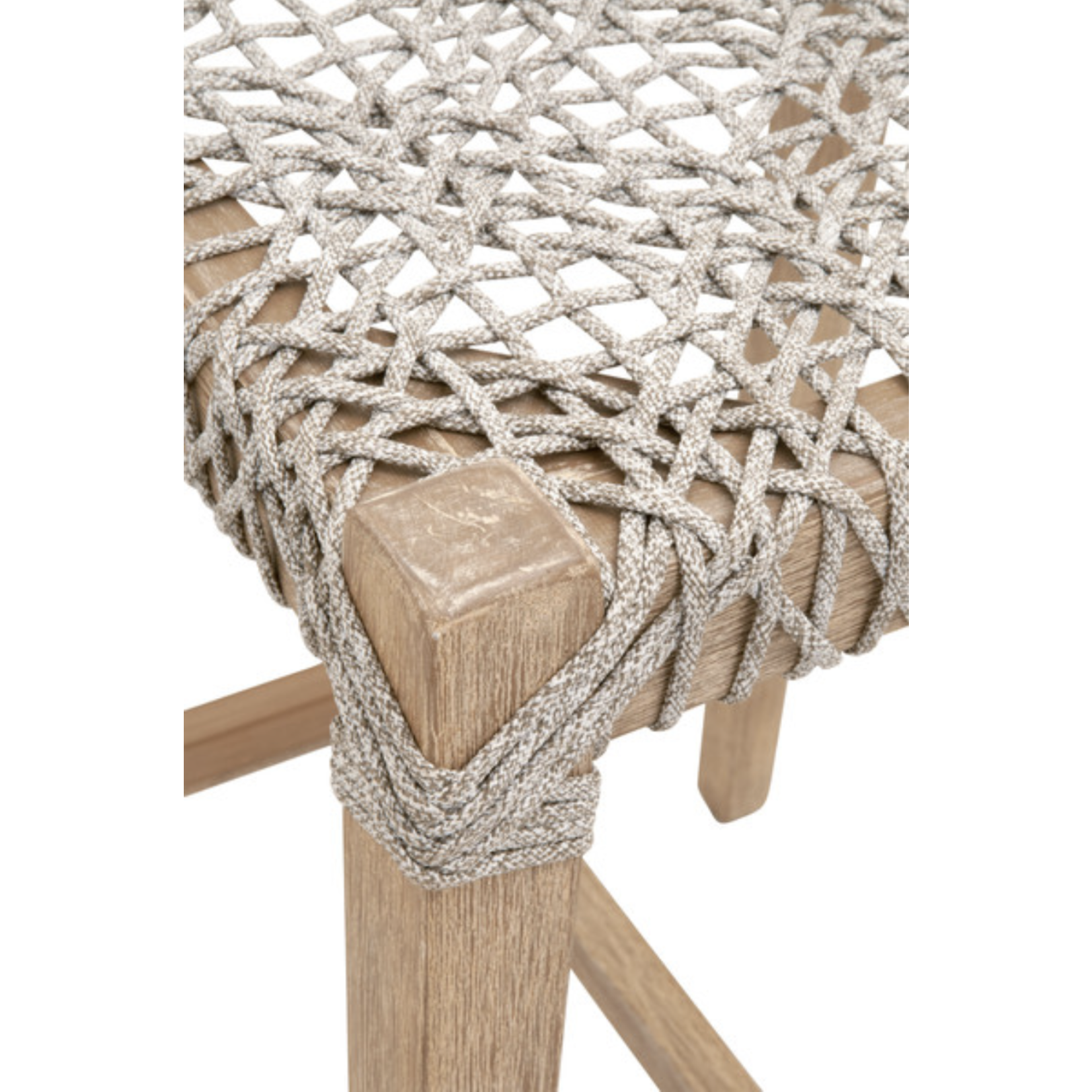 Outside The Box 26” Costa White Taupe Rope Backless Counter Stool