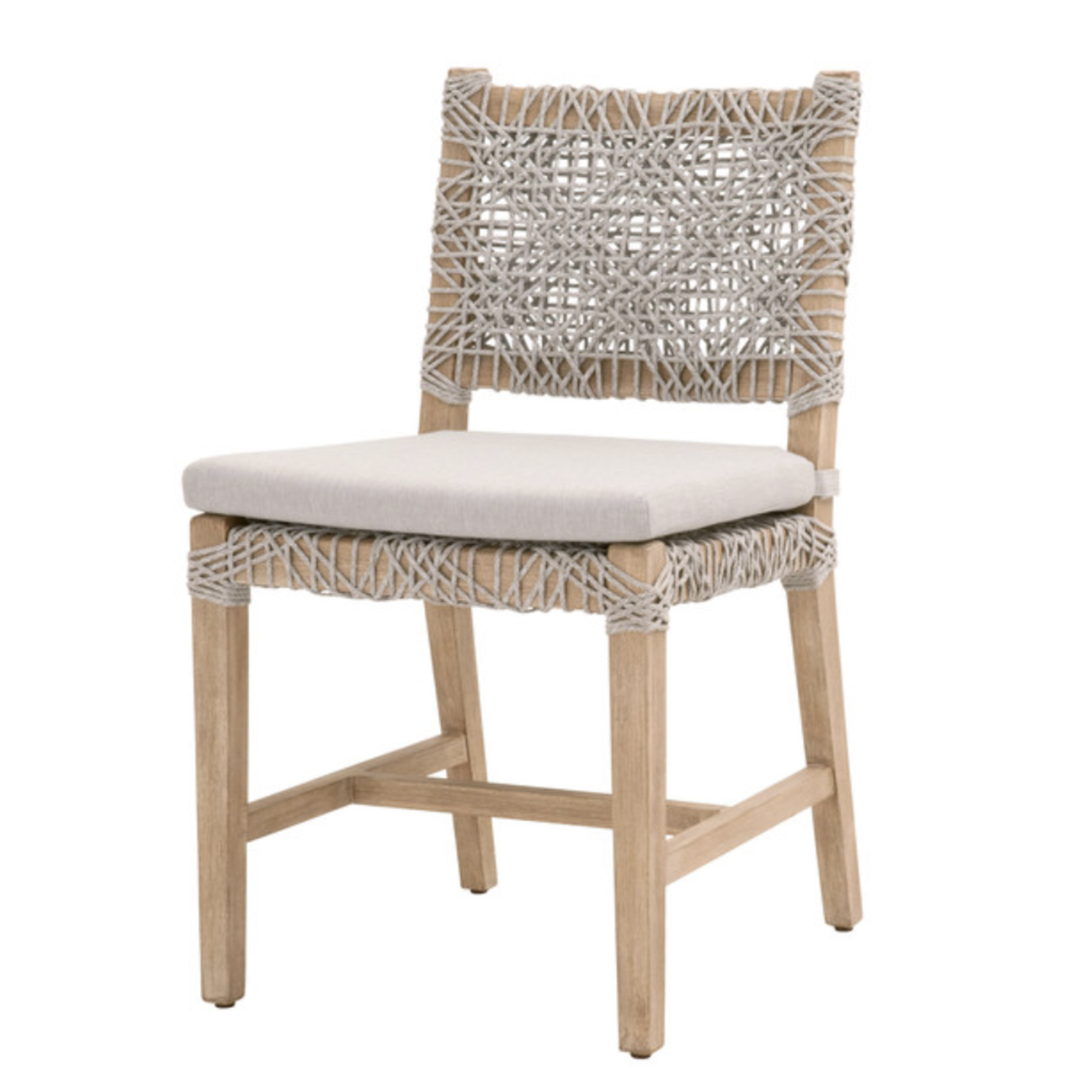 Outside The Box Costa White Taupe Rope Dining Chair