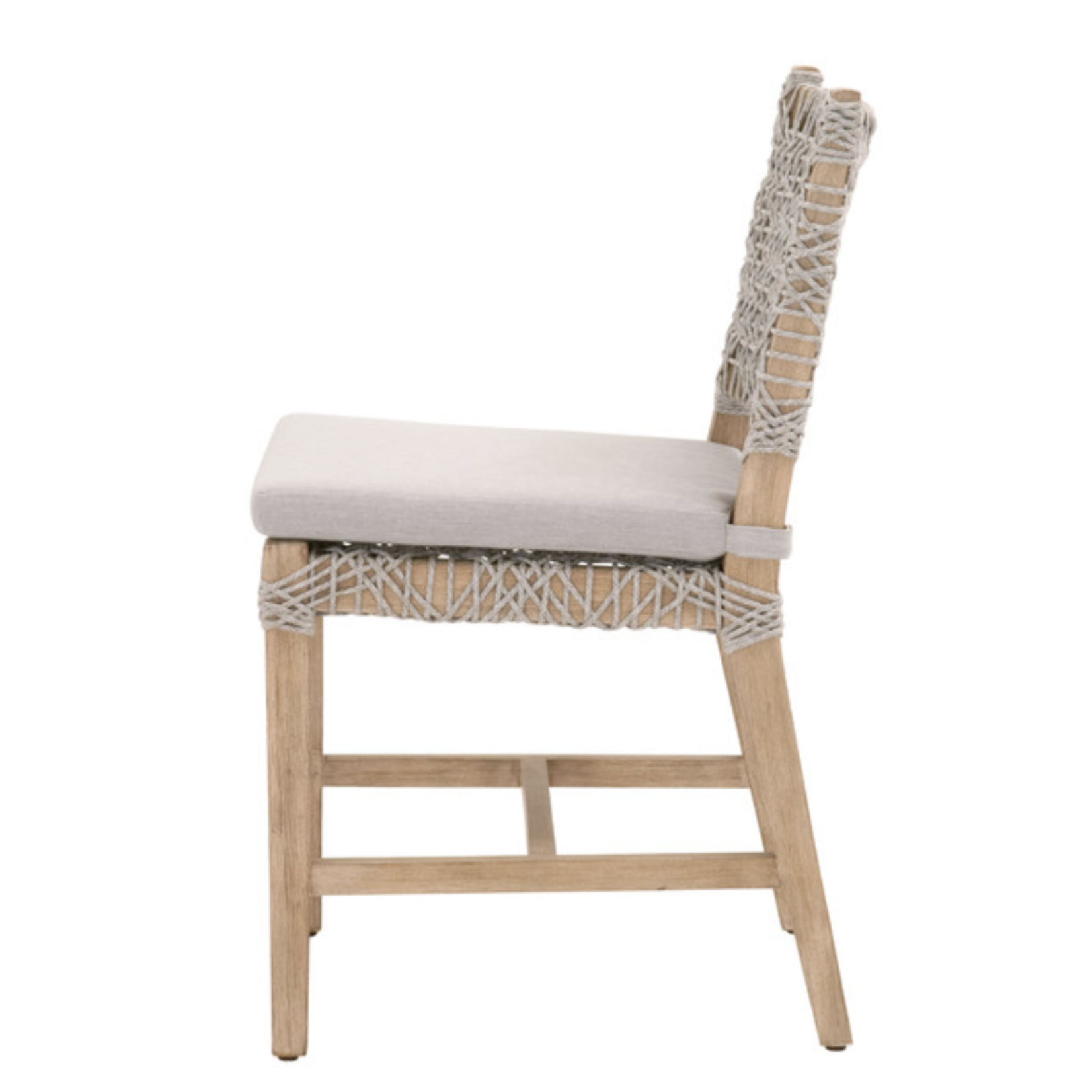 Outside The Box Costa White Taupe Rope Dining Chair