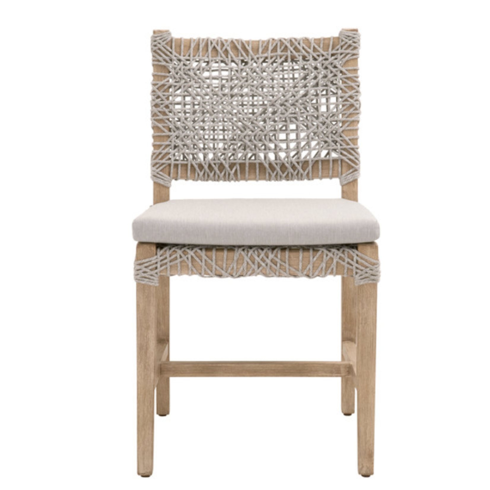 Outside The Box Costa White Taupe Rope Dining Chair