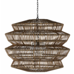 Outside The Box 27" McKenna Natural Resin & Aluminum Outdoor Chandelier
