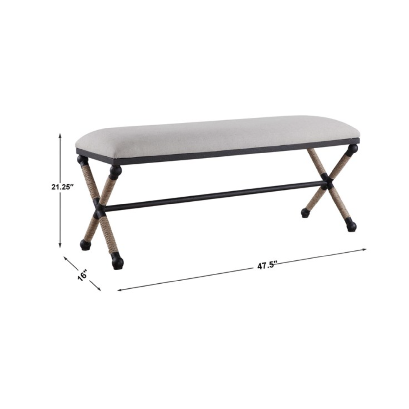 Outside The Box 48x16x21 Firth Rustic Oatmeal Bench