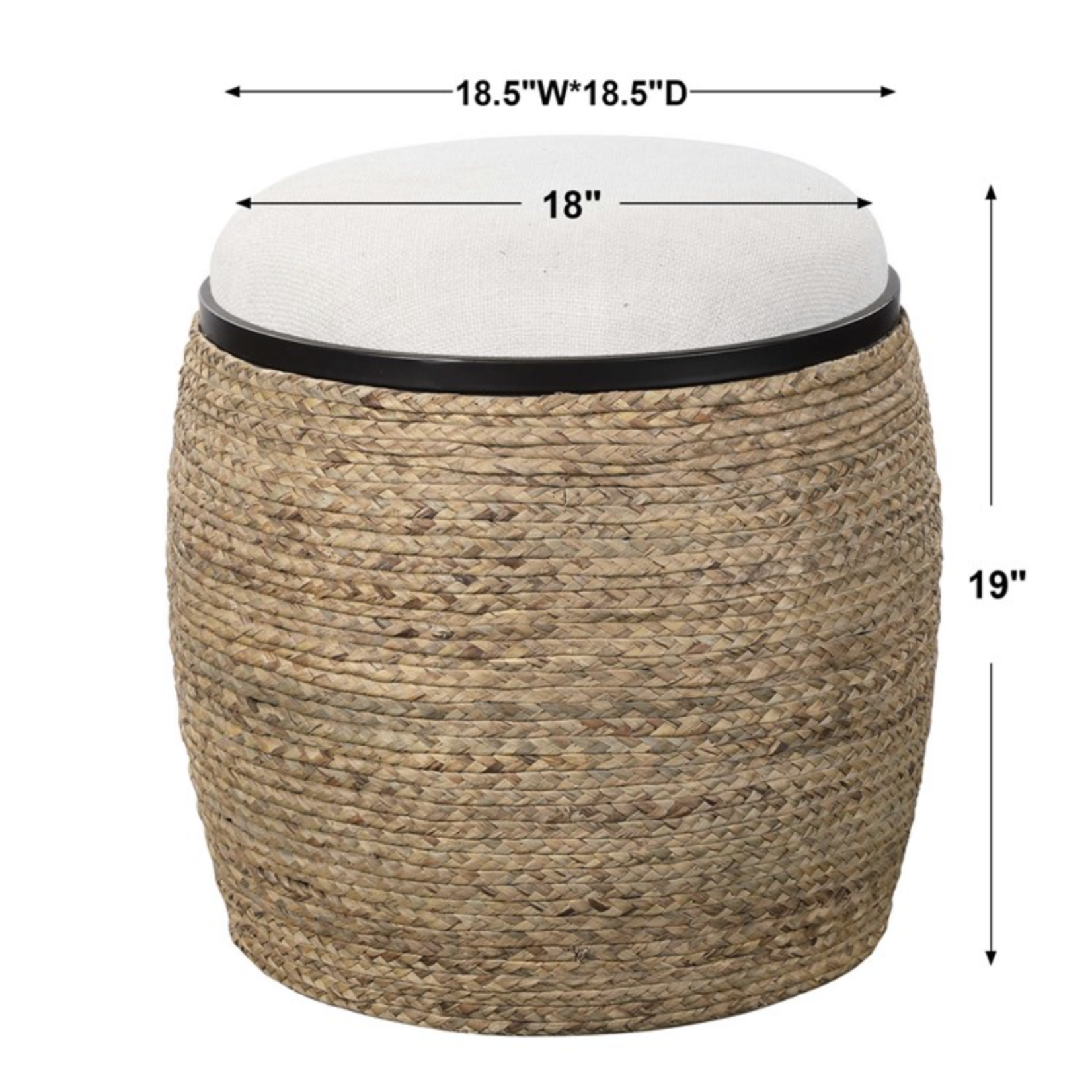 Outside The Box 19x19 Island Straw Accent Stool