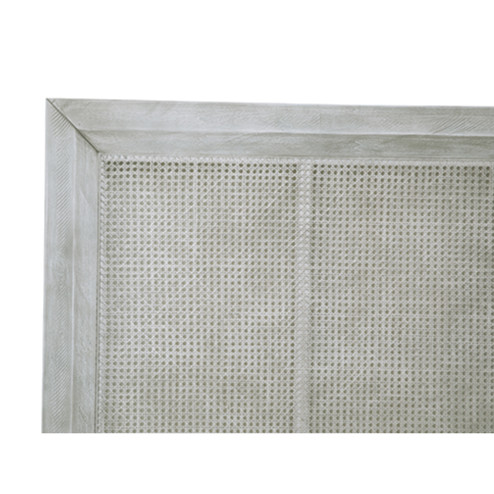 Outside The Box 66x85x59 Geneva Grey Reclaimed Acacia Wood & Rattan Insert Queen Bed