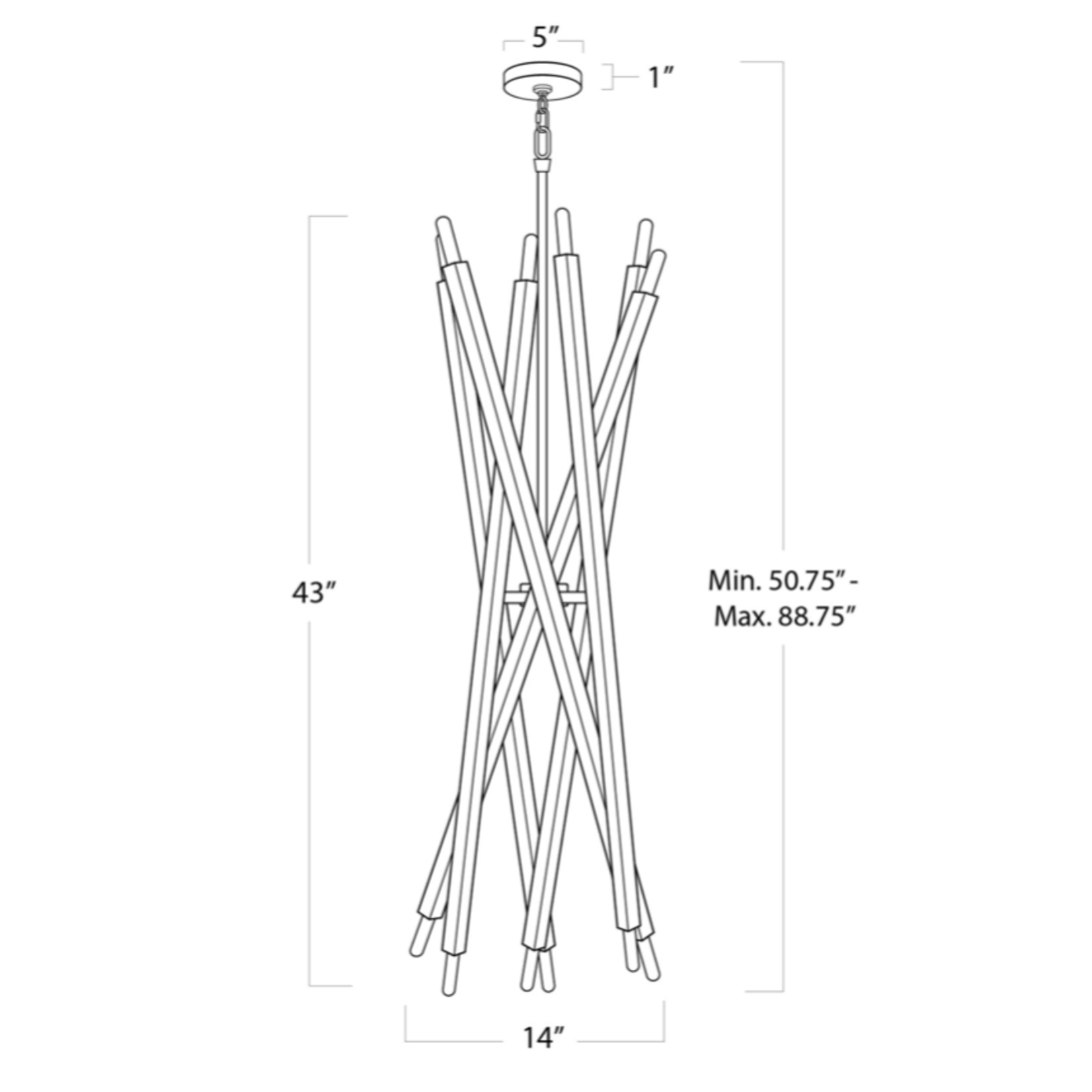 Outside The Box 41" Regina Andrew Viper Natural Brass Chandelier