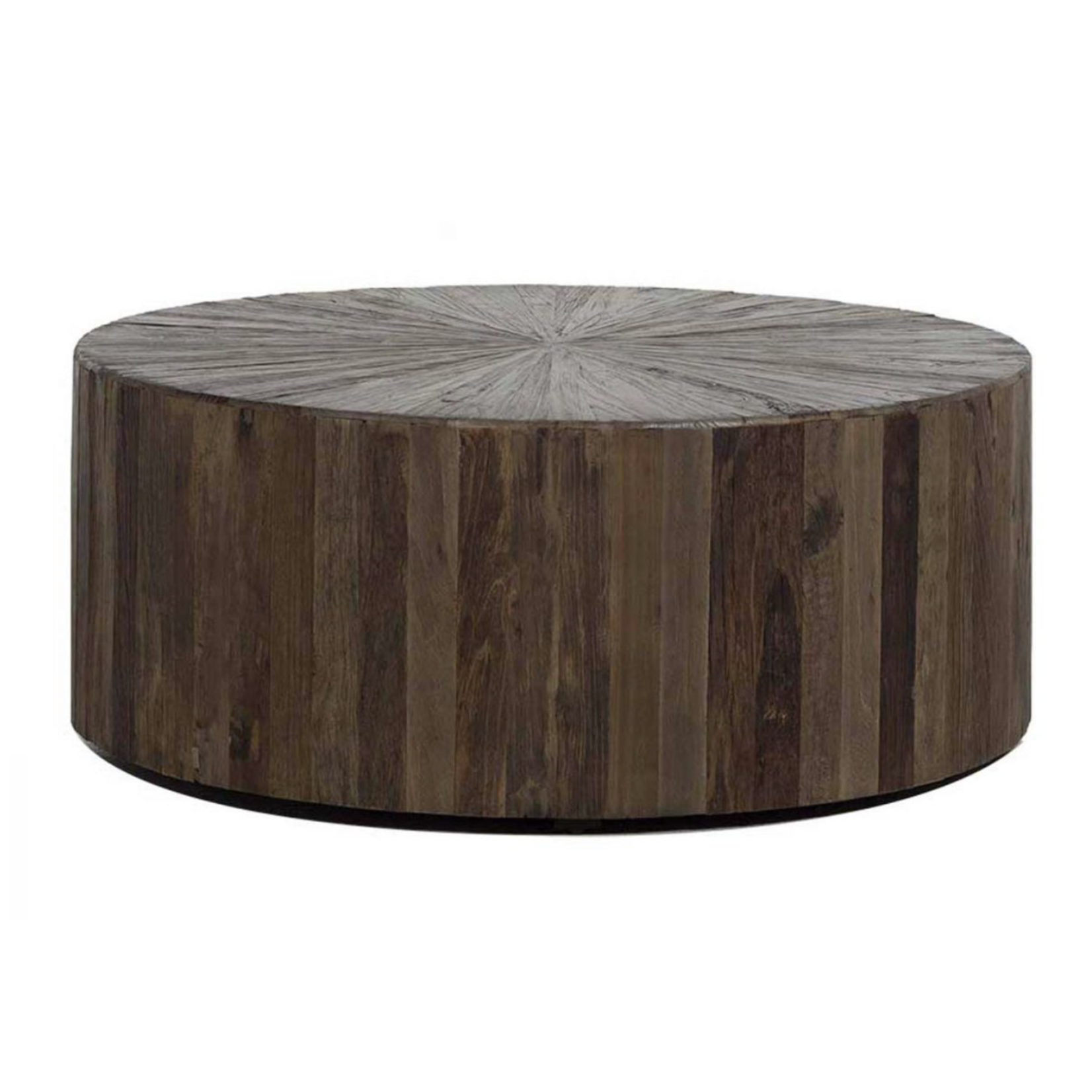 Outside The Box 39x16 Cyrano Reclaimed Elm Wood Round Coffee Table