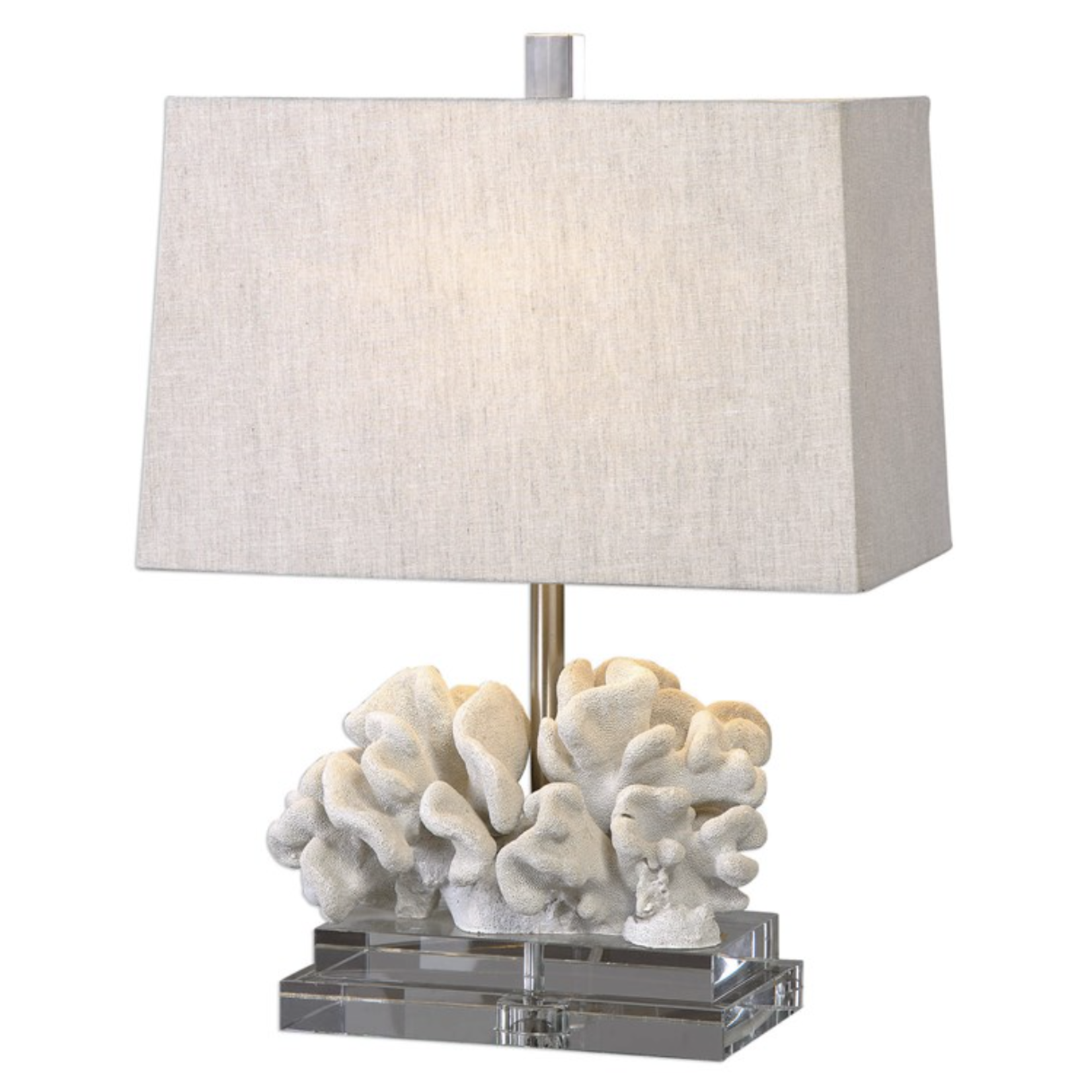 Outside The Box 22" Uttermost Ivory Coral Table Lamp