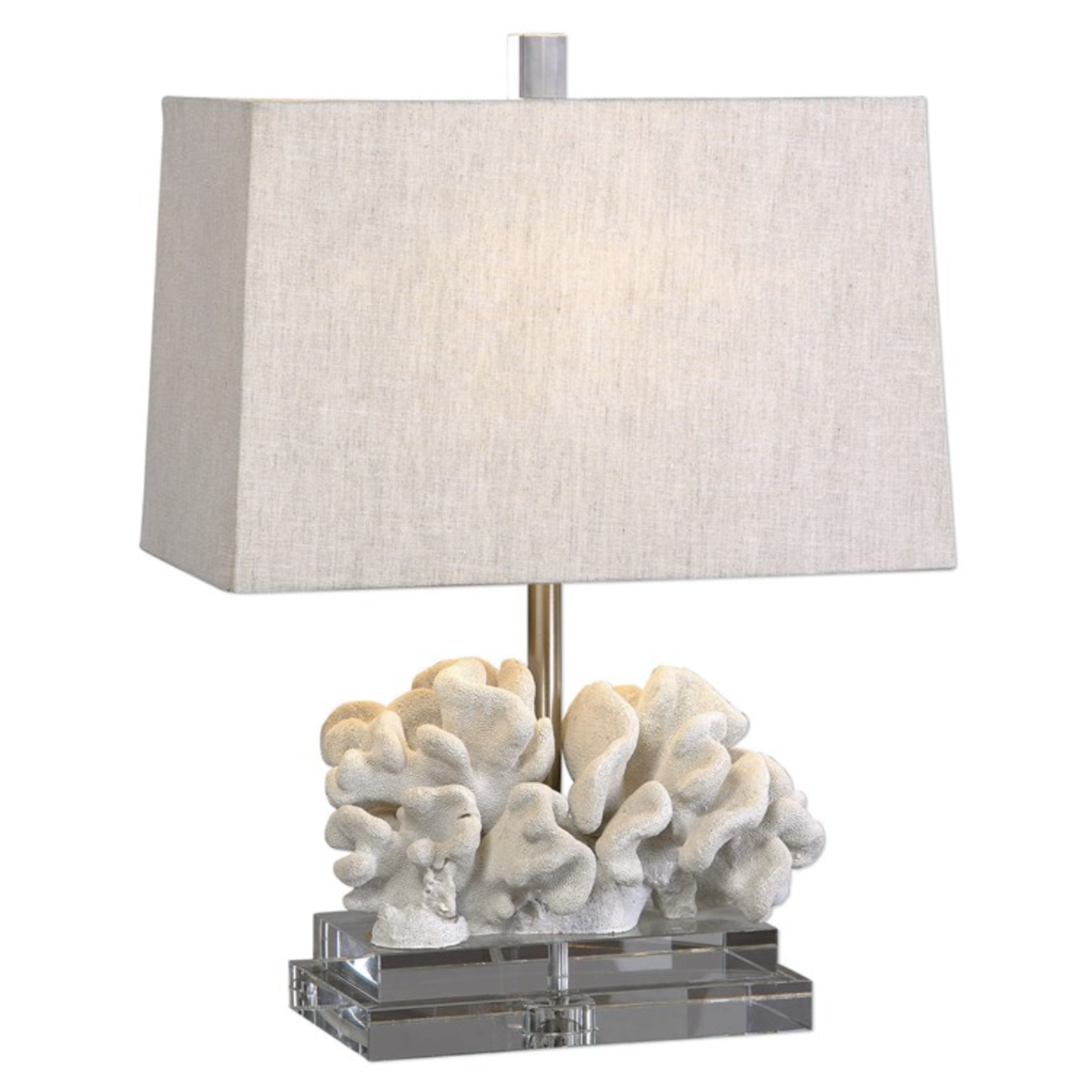 Outside The Box 22" Uttermost Ivory Coral Table Lamp