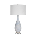 Outside The Box 32" Uttermost Clariot Ribbed Blue Table Lamp
