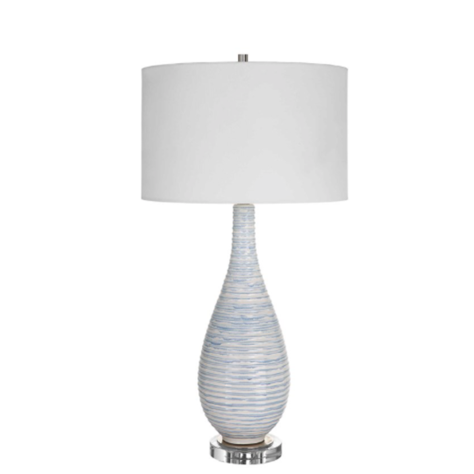 Outside The Box 32" Uttermost Clariot Ribbed Blue Table Lamp