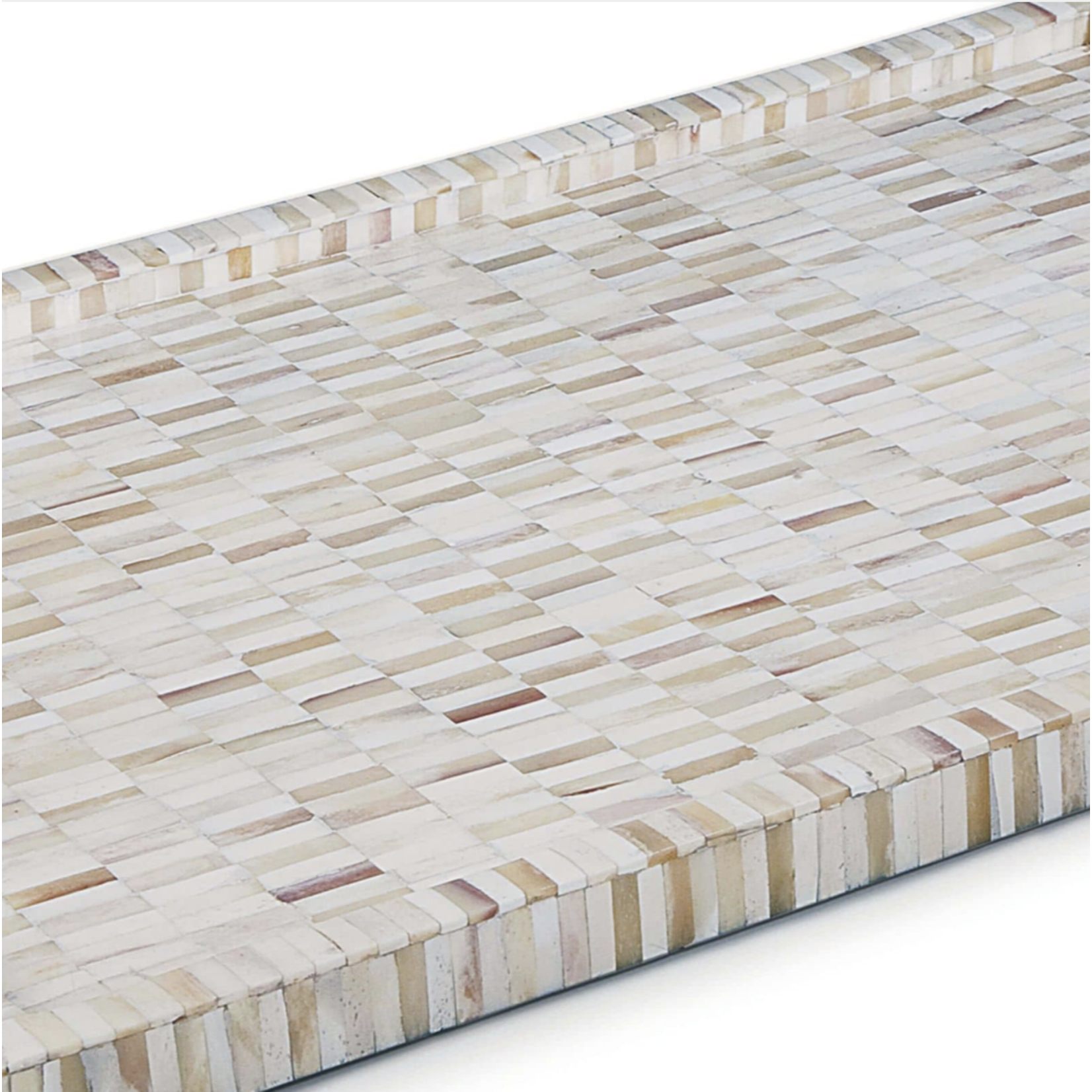 Outside The Box 24x16 Regina Andrew Natural Multi-Tone Bone Inlay & Brass Tray
