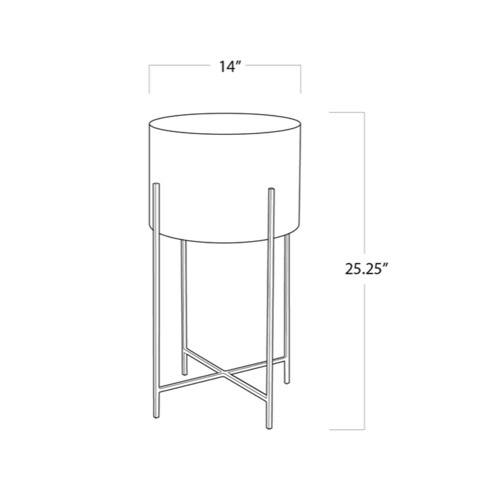Outside The Box 25" Regina Andrew Natural Bone Inlay Drum Table W/ Antique Brass Legs