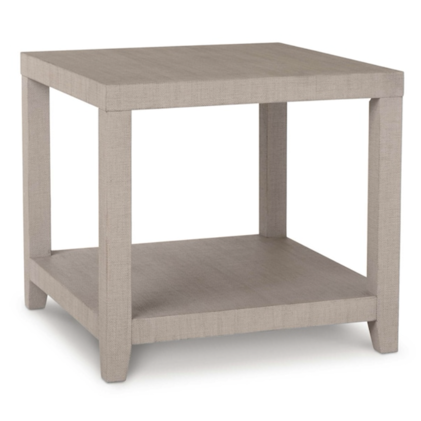 Outside The Box 26x26 Ventura Sand Gray Raffia Square Side Table