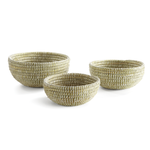 Outside The Box 12", 14" & 16" Set Of 3 Rivergrass Hand-Woven Low Baskets