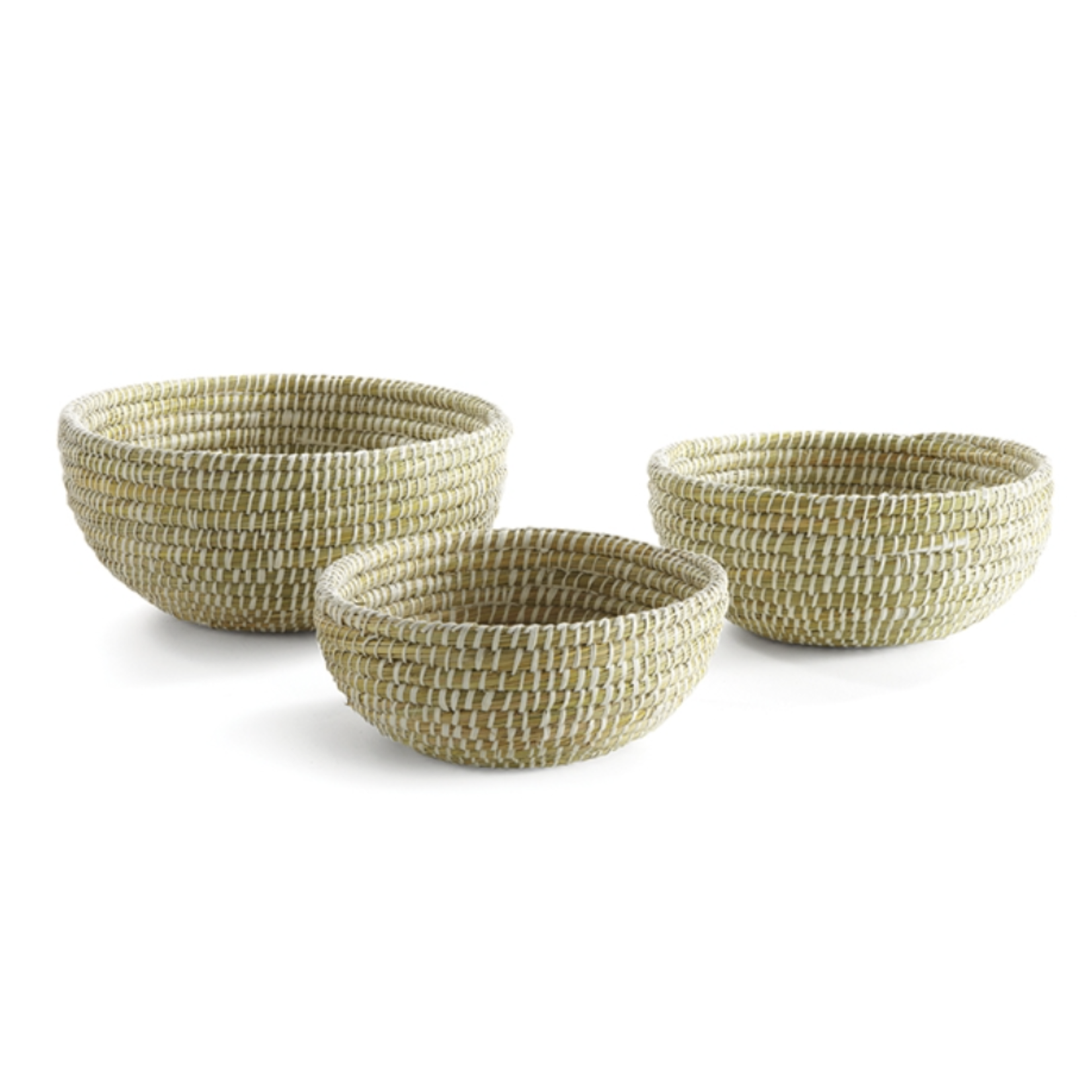 Outside The Box 12", 14" & 16" Set Of 3 Rivergrass Hand-woven Low Baskets