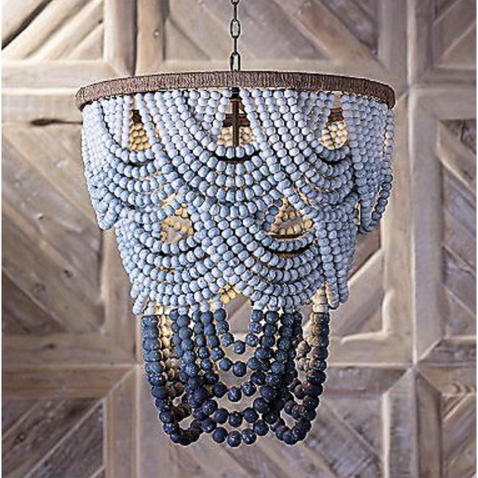 Outside The Box 32" Regina Andrew Ombre Wood Bead Chandelier