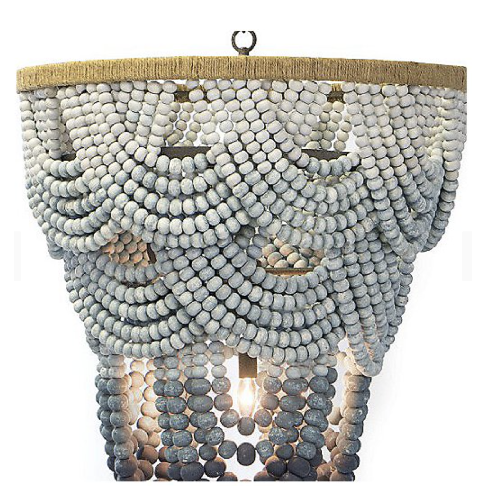 Outside The Box 32" Regina Andrew Coastal Ombre Wood Bead Chandelier