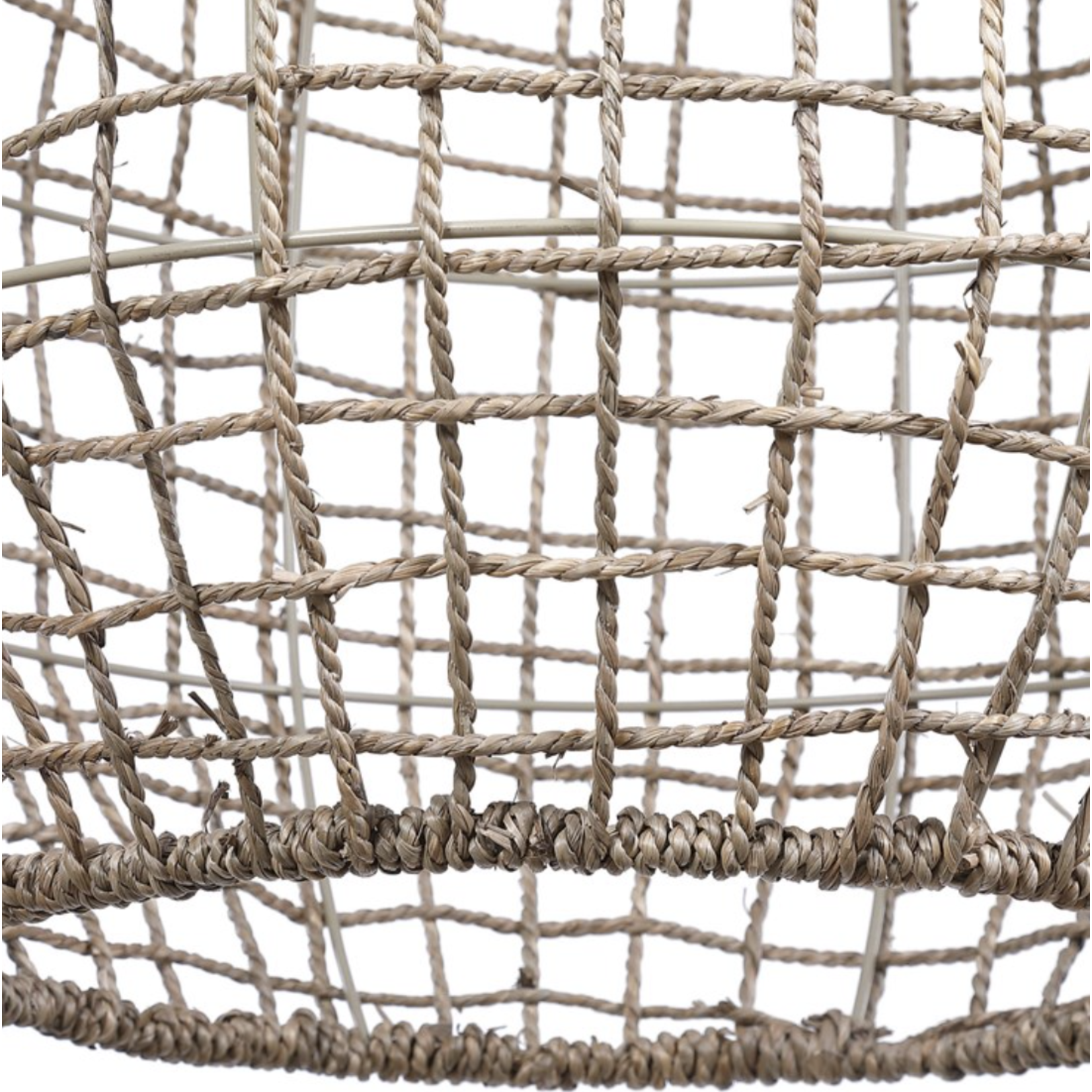 Outside The Box 30" Uttermost Cross Weave Natural Woven Seagrass Pendant