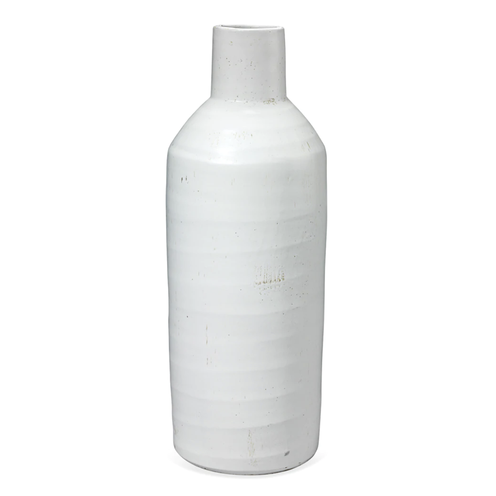 Outside The Box 17" Dimple Matte White Hand Crafted Carafe