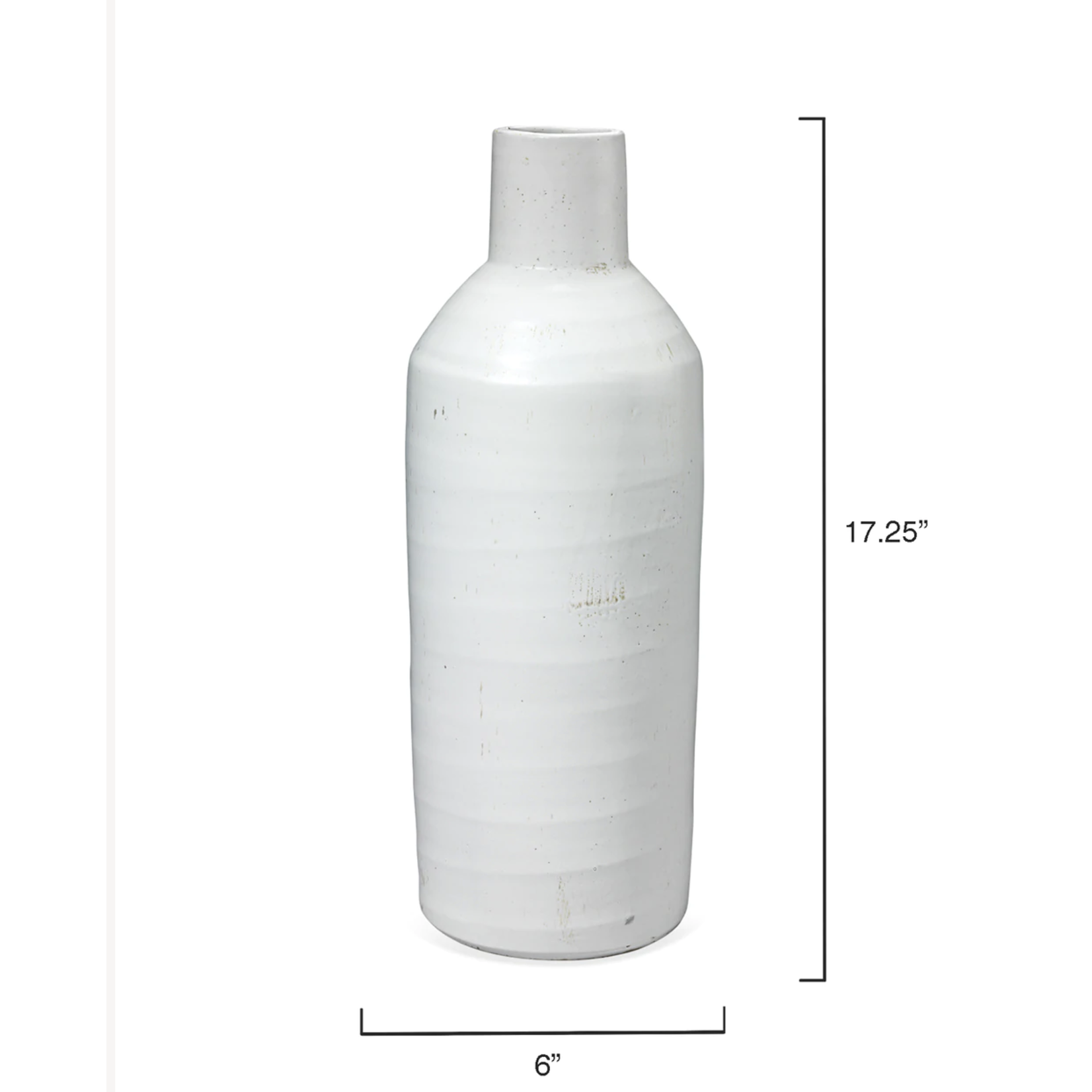 Outside The Box 17" Dimple Matte White Hand Crafted Carafe