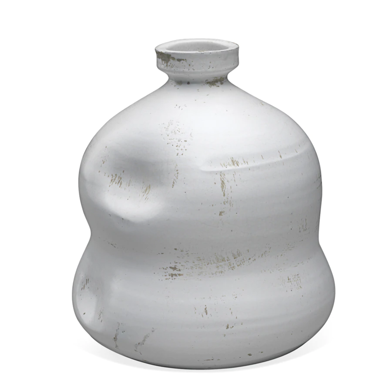 Outside The Box 10" Dimple Matte White Hand Crafted Jug
