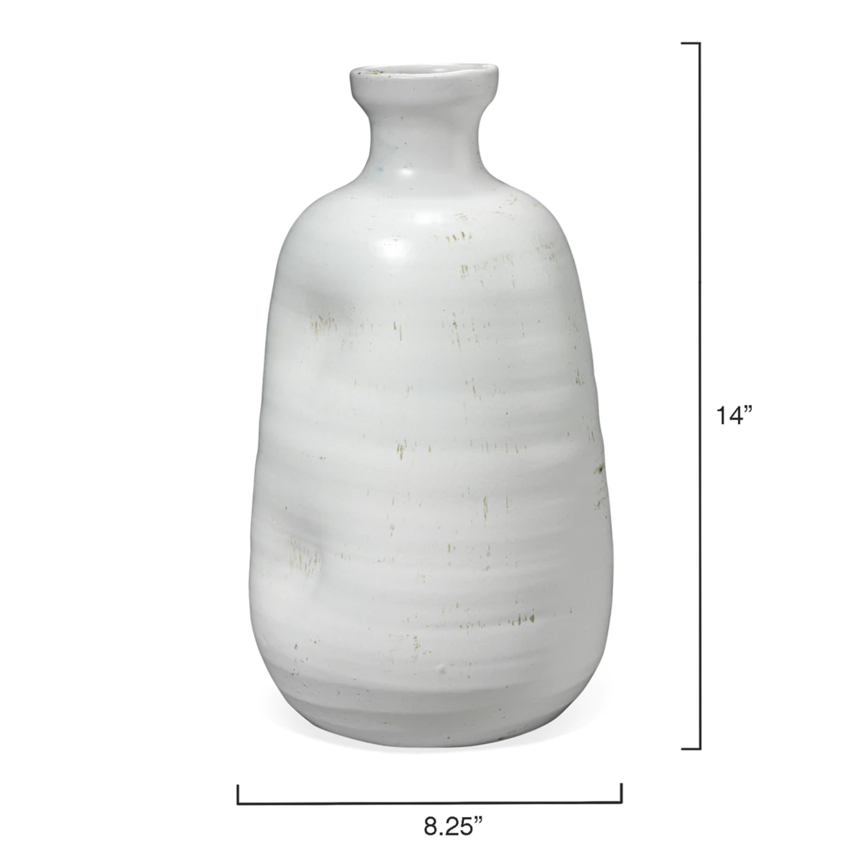 Outside The Box 14" Dimple White Hand Crafted Vase