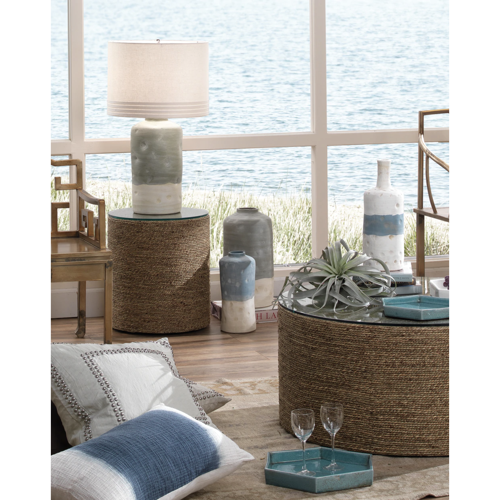 Outside The Box 15", 14" & 12" Set Of 3 Sedona Blue Hand Crafted Vessels