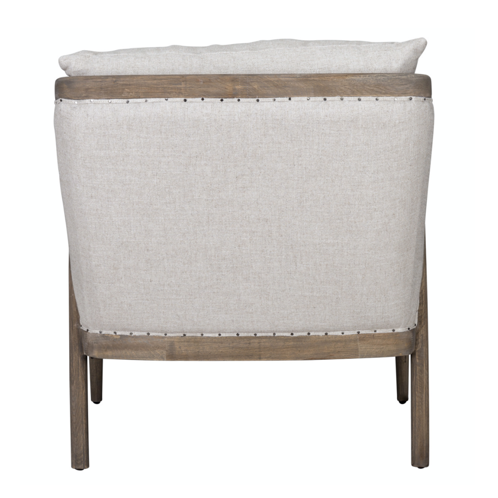 Outside The Box Scarlett Linen Oak Wood Accent Chair