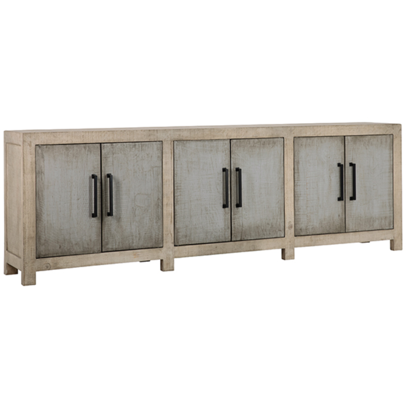 Outside The Box 109x18x36 Merwin Warm Wash Reclaimed Pine 6 Door Sideboard