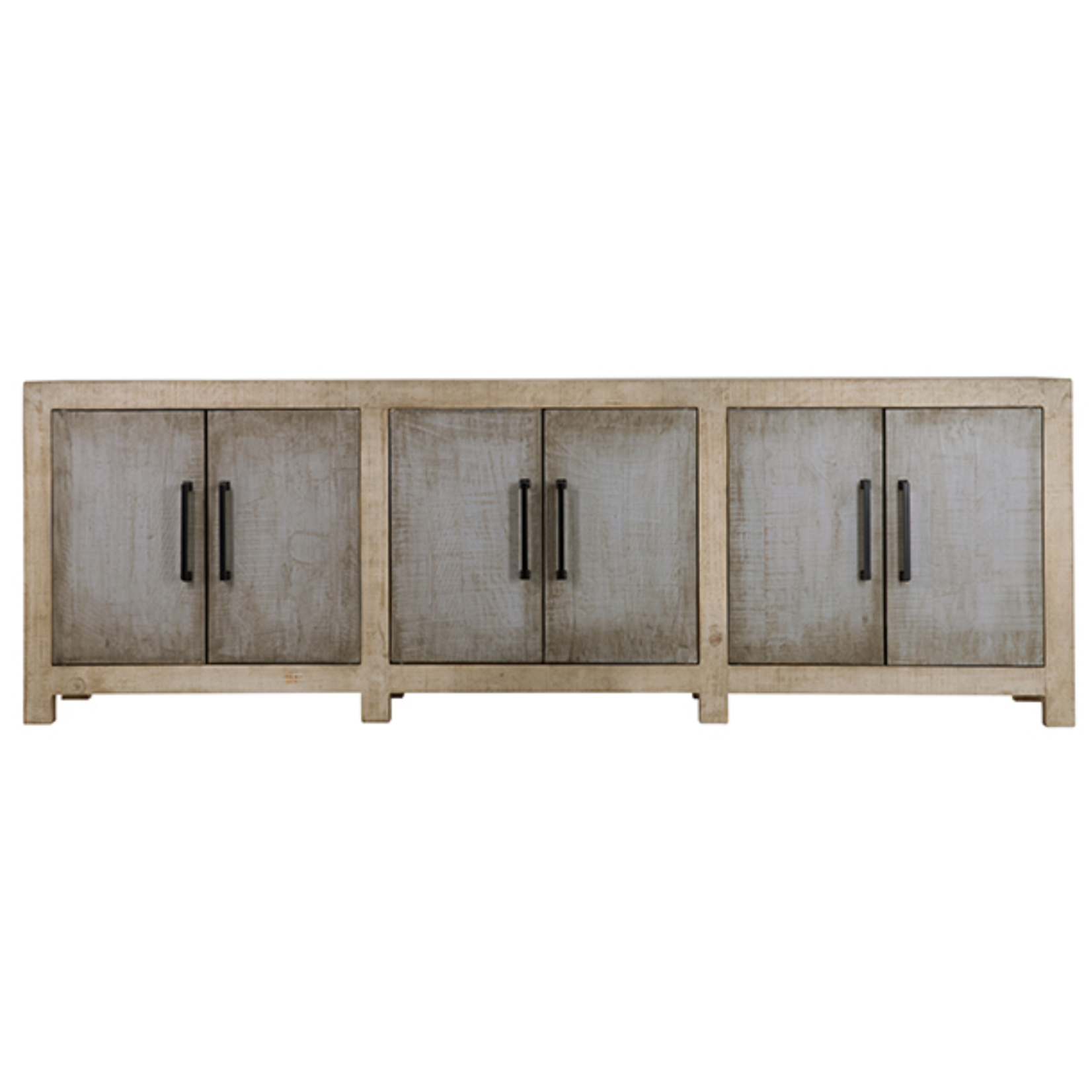 Outside The Box 109x18x36 Merwin Warm Wash Reclaimed Pine 6 Door Sideboard