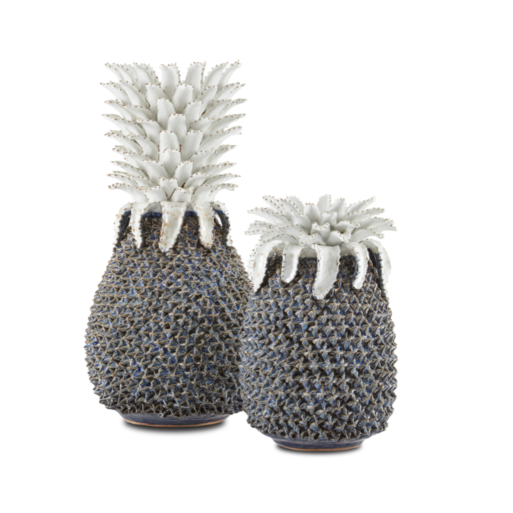 Outside The Box 14" Waikiki Blue Handcrafted Stoneware Pineapple